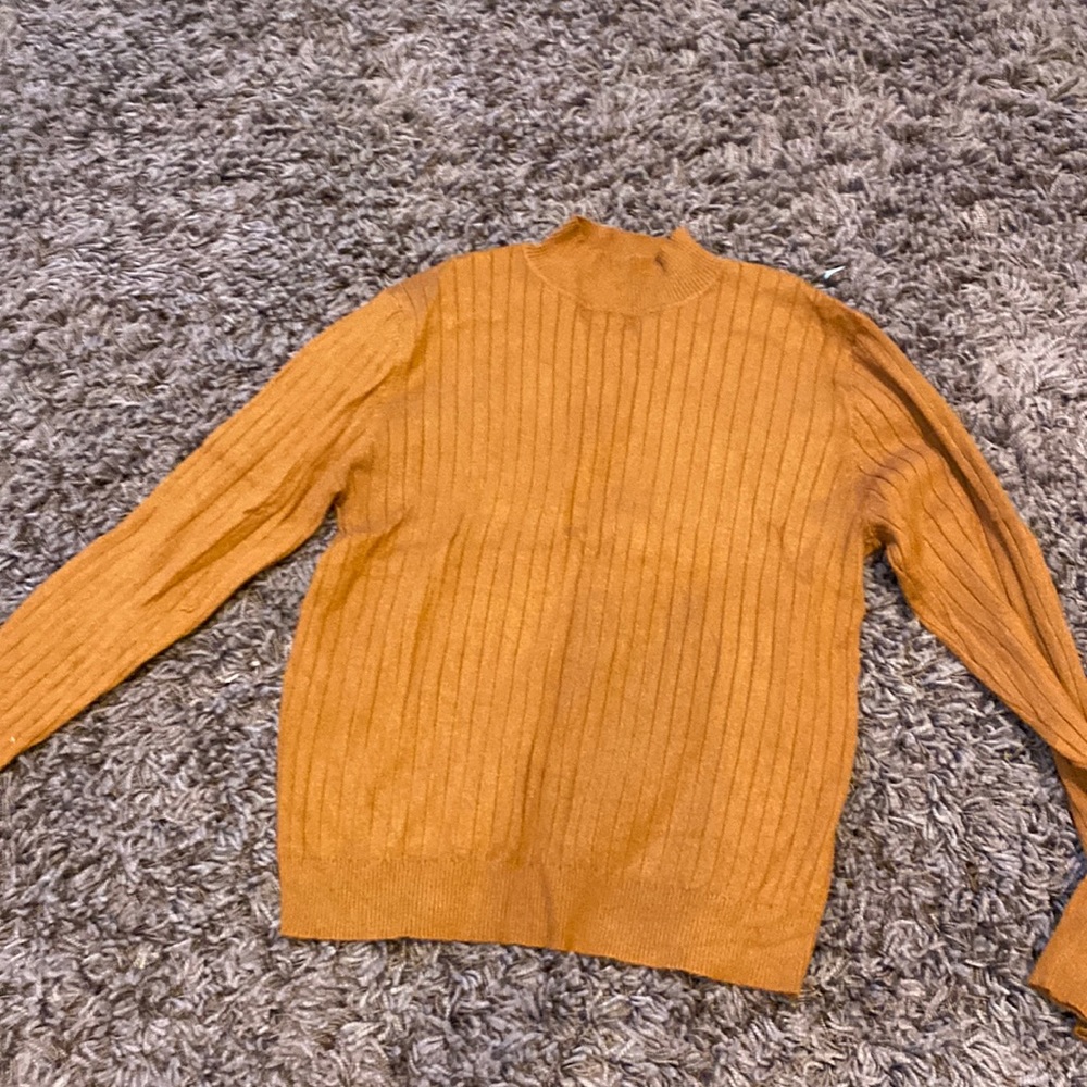 brown mock neck ripped shirt